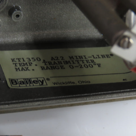 Bailey KT1350 A22 Mini-Line Temperature Transmitter Controls 0-200° Temp Range