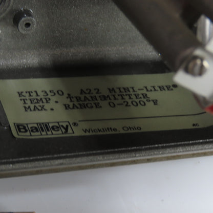 Bailey KT1350 A22 Mini-Line Temperature Transmitter Controls 0-200° Temp Range
