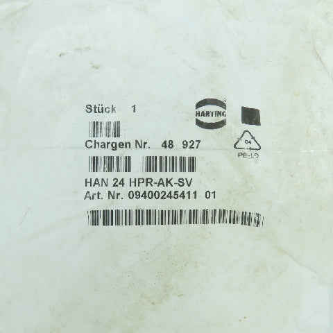 Harting HAN 24 HPR-AK-SV 09400245411 Cover Screw Locking (Aluminum) NEW