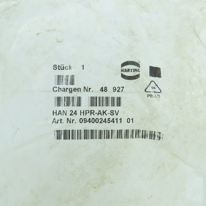 Harting HAN 24 HPR-AK-SV 09400245411 Cover Screw Locking (Aluminum) NEW