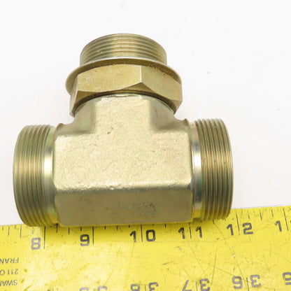 Parker 1-1/2" ORFS x 1-1/2" ORB x 1-1/2" ORFS Branch TEE