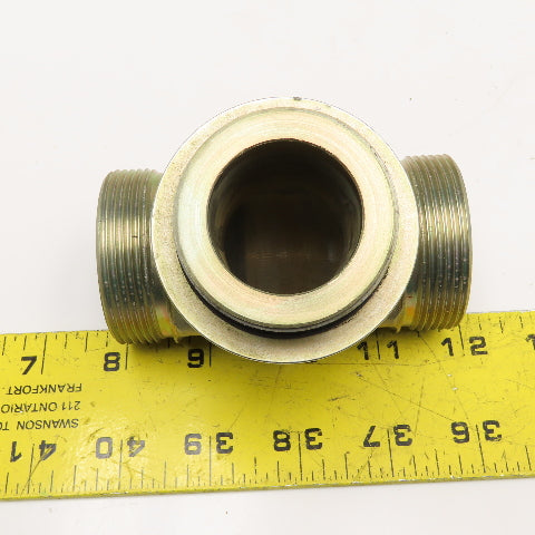 Parker 1-1/2" ORFS x 1-1/2" ORB x 1-1/2" ORFS Branch TEE