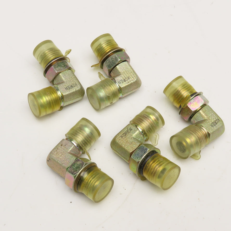 3/8" ORB x 3/8" JIC Flare Male Elbow 90° Lot of 5
