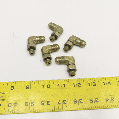 Parker 1/4" ORB x 3/8" JIC Flare Male Hydraulic Elbow Lot Of 5
