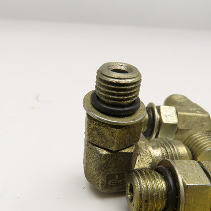 Parker 1/4" ORB x 3/8" JIC Flare Male Hydraulic Elbow Lot Of 5