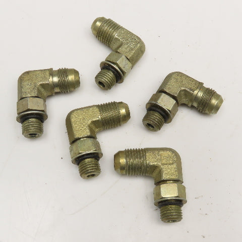 Parker 1/4" ORB x 3/8" JIC Flare Male Hydraulic Elbow Lot Of 5