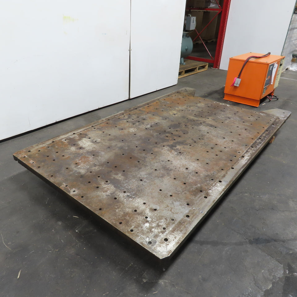 94-1/2" x 53-3/4" x 1-3/4" Thick Steel Fabrication Table Top W/Grid Jig