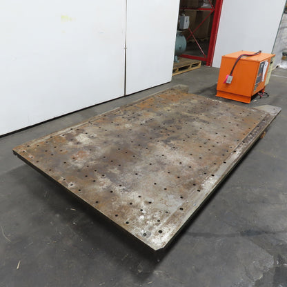 94-1/2" x 53-3/4" x 1-3/4" Thick Steel Fabrication Table Top W/Grid Jig