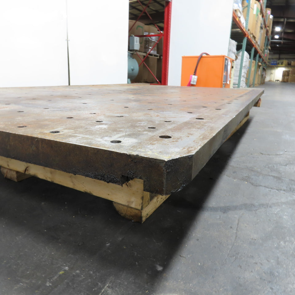 94-1/2" x 53-3/4" x 1-3/4" Thick Steel Fabrication Table Top W/Grid Jig