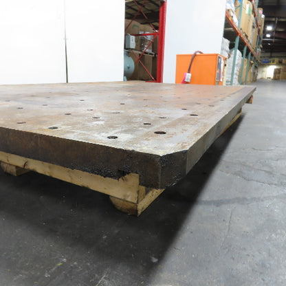 94-1/2" x 53-3/4" x 1-3/4" Thick Steel Fabrication Table Top W/Grid Jig