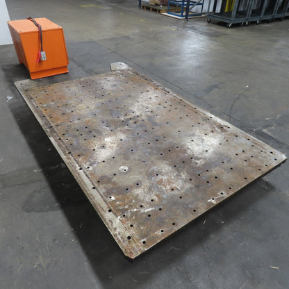 94-1/2" x 53-3/4" x 1-3/4" Thick Steel Fabrication Table Top W/Grid Jig