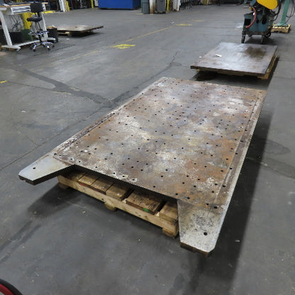 94-1/2" x 53-3/4" x 1-3/4" Thick Steel Fabrication Table Top W/Grid Jig