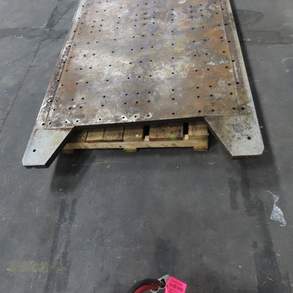 94-1/2" x 53-3/4" x 1-3/4" Thick Steel Fabrication Table Top W/Grid Jig