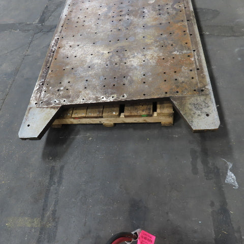 94-1/2" x 53-3/4" x 1-3/4" Thick Steel Fabrication Table Top W/Grid Jig