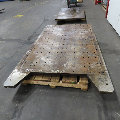 94-1/2" x 53-3/4" x 1-3/4" Thick Steel Fabrication Table Top W/Grid Jig