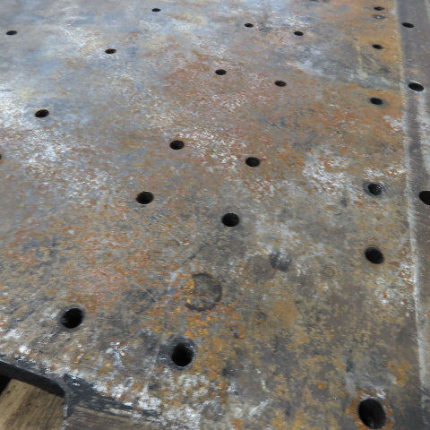 94-1/2" x 53-3/4" x 1-3/4" Thick Steel Fabrication Table Top W/Grid Jig