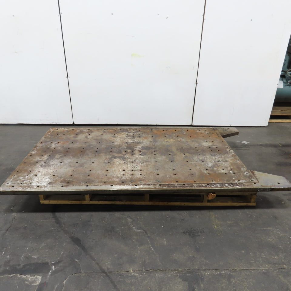 94-1/2" x 53-3/4" x 1-3/4" Thick Steel Fabrication Table Top W/Grid Jig