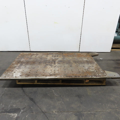 94-1/2" x 53-3/4" x 1-3/4" Thick Steel Fabrication Table Top W/Grid Jig