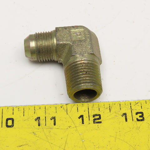 Parker 1/2" NPT x 1/2" JIC Flare Hydraulic Elbow 90°