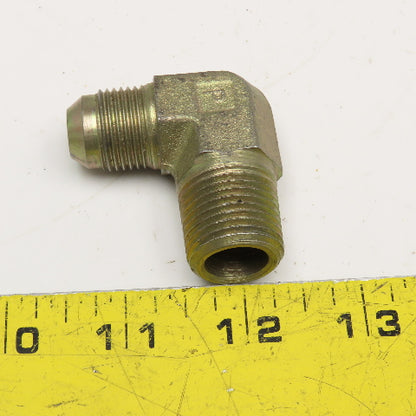 Parker 1/2" NPT x 1/2" JIC Flare Hydraulic Elbow 90°