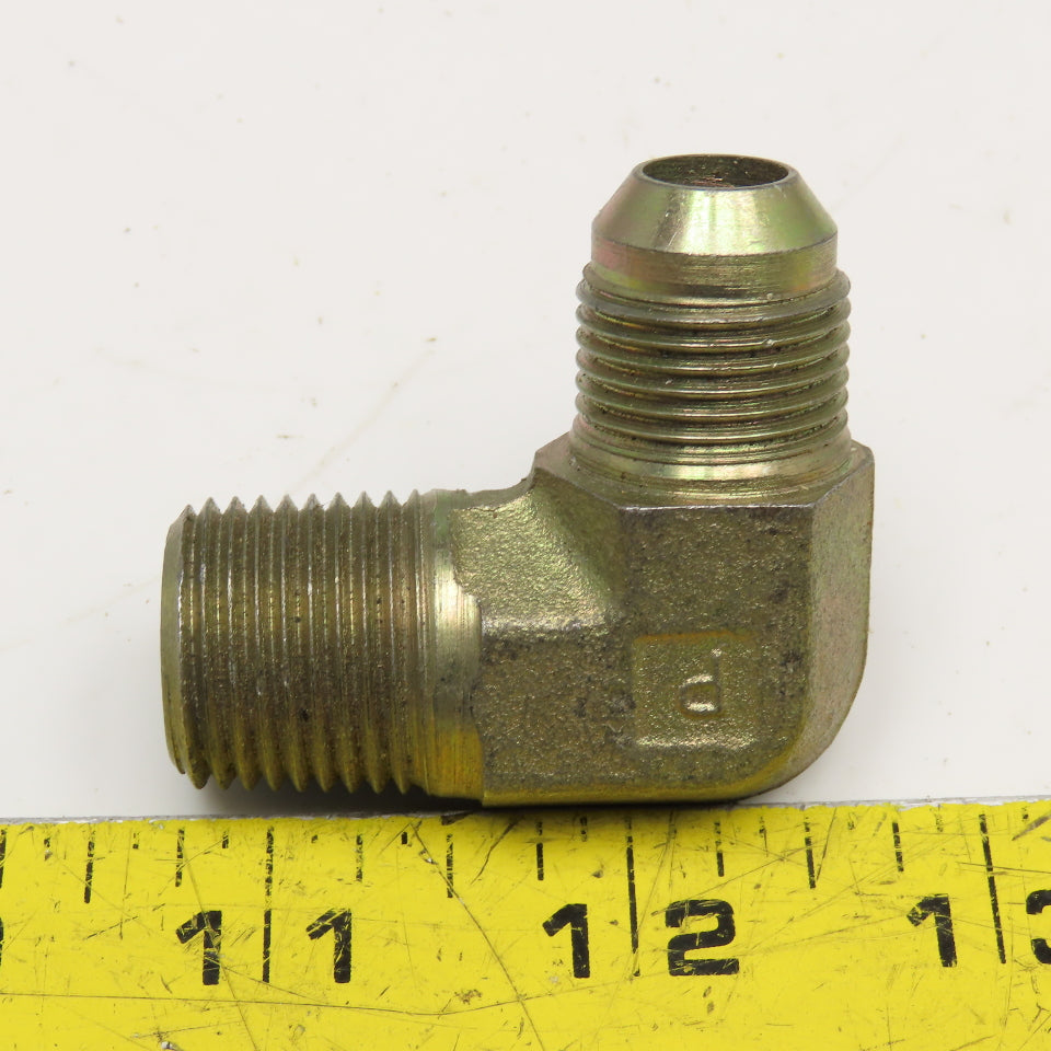 Parker 1/2" NPT x 1/2" JIC Flare Hydraulic Elbow 90°