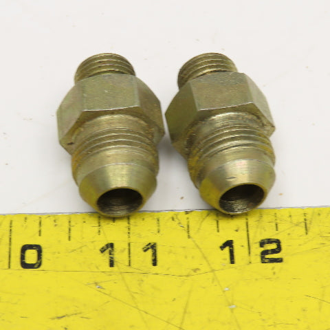 Parker 3/8" ORB x 1/2" JIC Flare Straight Male Hydraulic Connector Lot Of 2