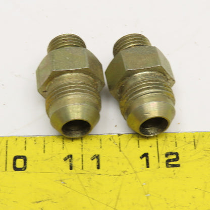 Parker 3/8" ORB x 1/2" JIC Flare Straight Male Hydraulic Connector Lot Of 2