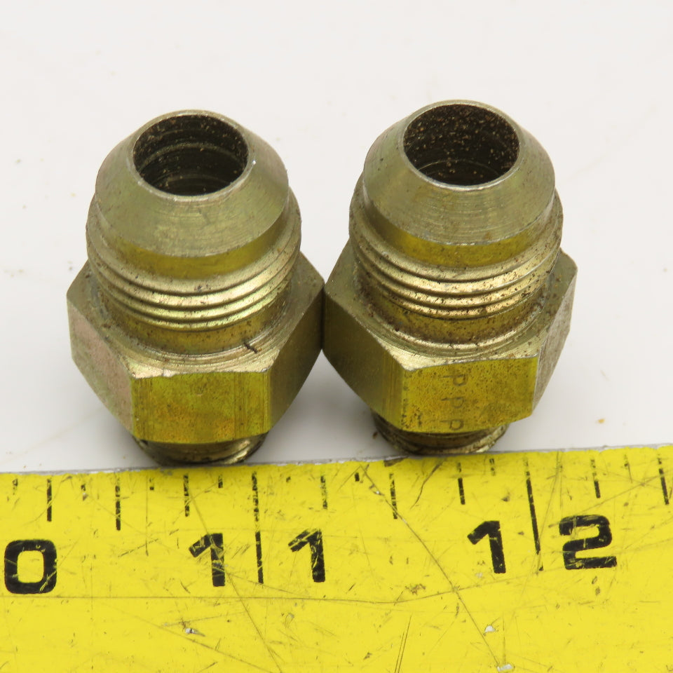 Parker 3/8" ORB x 1/2" JIC Flare Straight Male Hydraulic Connector Lot Of 2