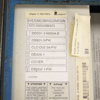 Indramat 276759 DDC01.2-N200A-DS68-00-FW Servo Controller W/5 Cards