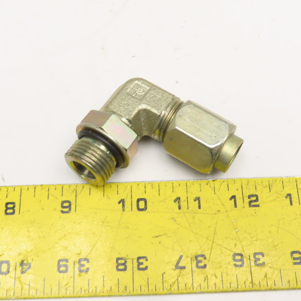 Parker 5/8" ORB x 5/8" Steel Tube Compression Hydraulic Elbow 90°