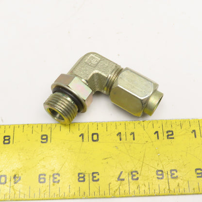 Parker 5/8" ORB x 5/8" Steel Tube Compression Hydraulic Elbow 90°