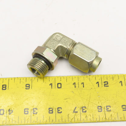Parker 5/8" ORB x 5/8" Steel Tube Compression Hydraulic Elbow 90°