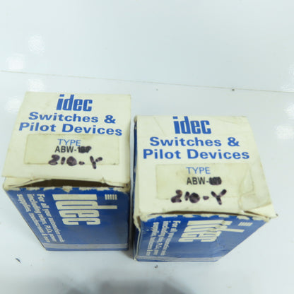 Idec ABW ABW210-Y 22mm Yellow Momentary Contact Push Button Switch Lot Of 2 NEW