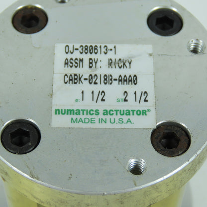 Numatics CABK-0218B-AAA0 Double Acting Barrel Air Cylinder 1.5" Bore 2.5" Stroke