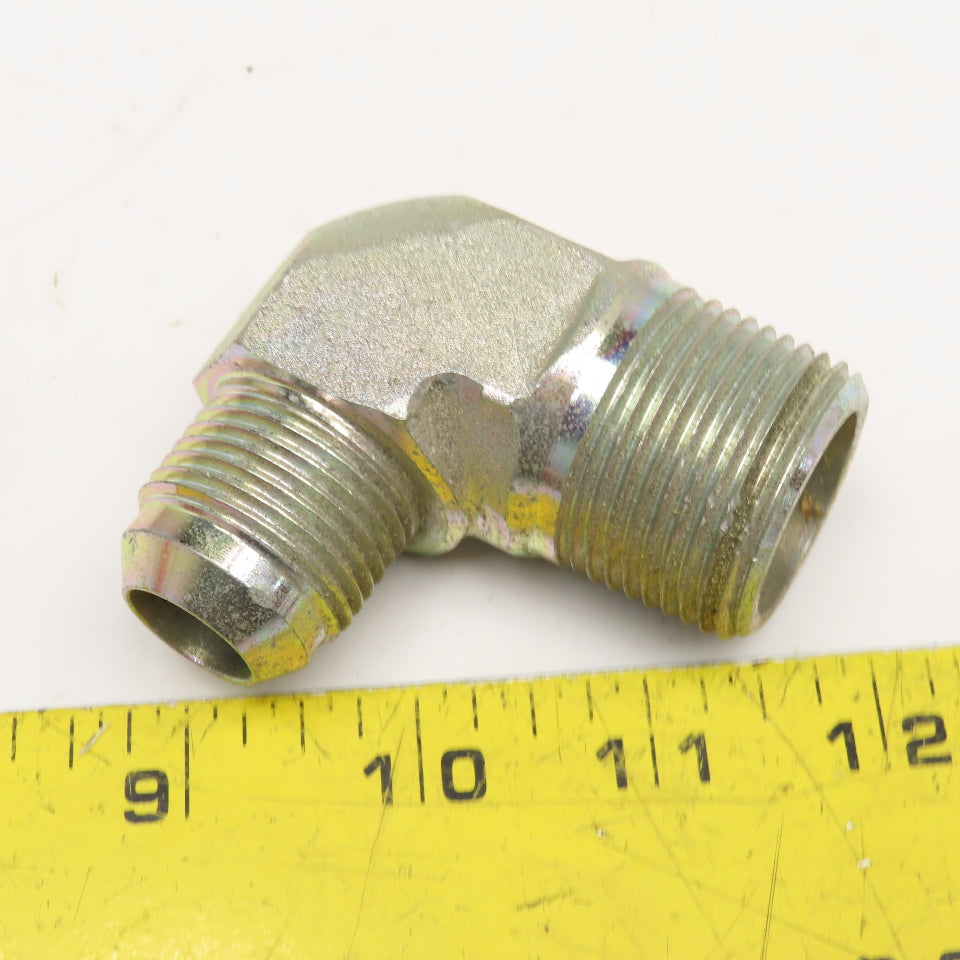 1" NPT x 3/4" JIC Male Flare Hydraulic Elbow 90°