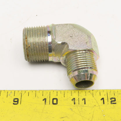 1" NPT x 3/4" JIC Male Flare Hydraulic Elbow 90°