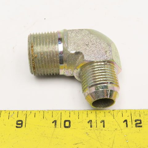1" NPT x 3/4" JIC Male Flare Hydraulic Elbow 90°