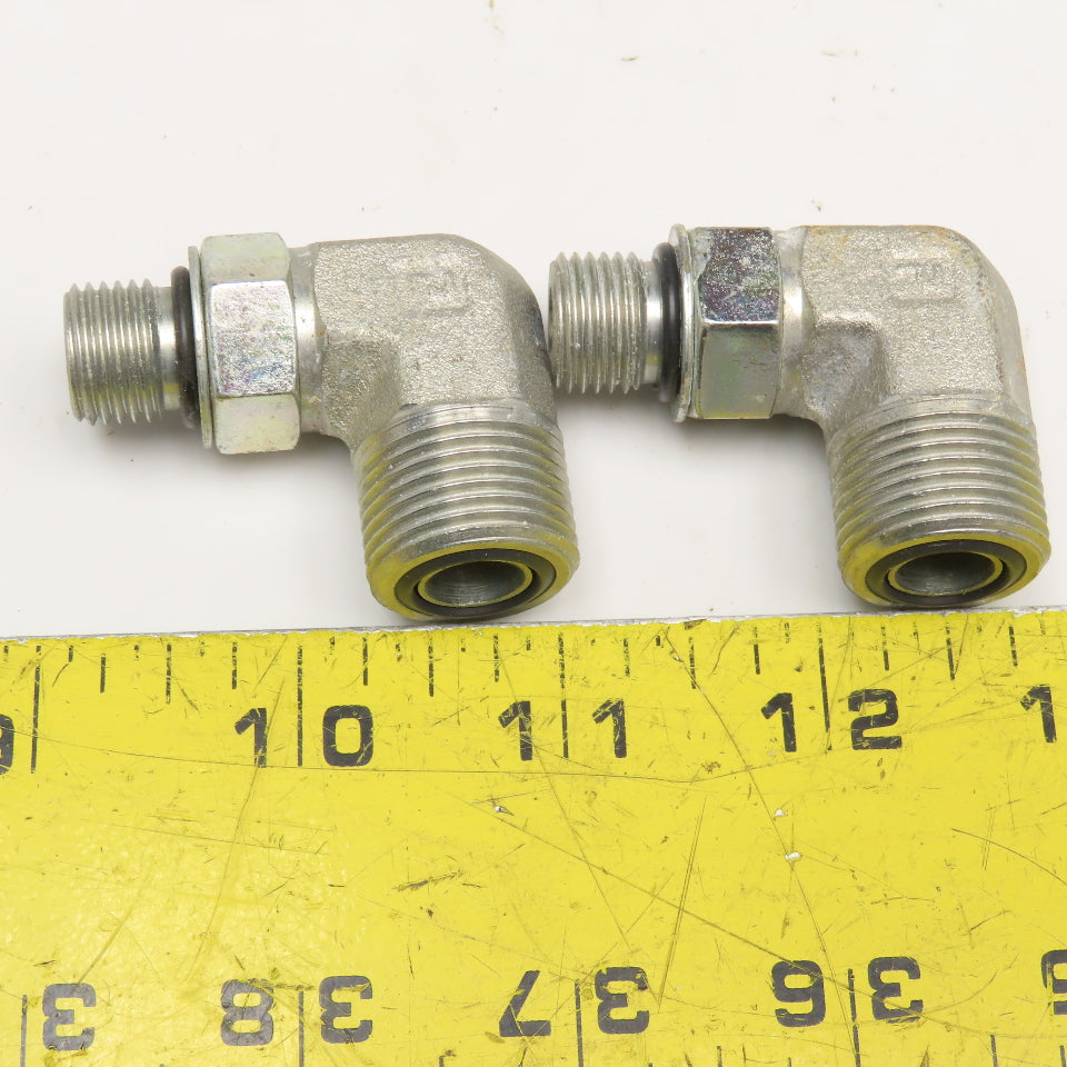 Parker 1/2" ORB x 1/2" ORFS Male Elbow 90° Lot Of 2