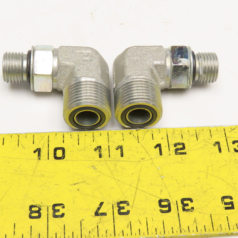 Parker 1/2" ORB x 1/2" ORFS Male Elbow 90° Lot Of 2