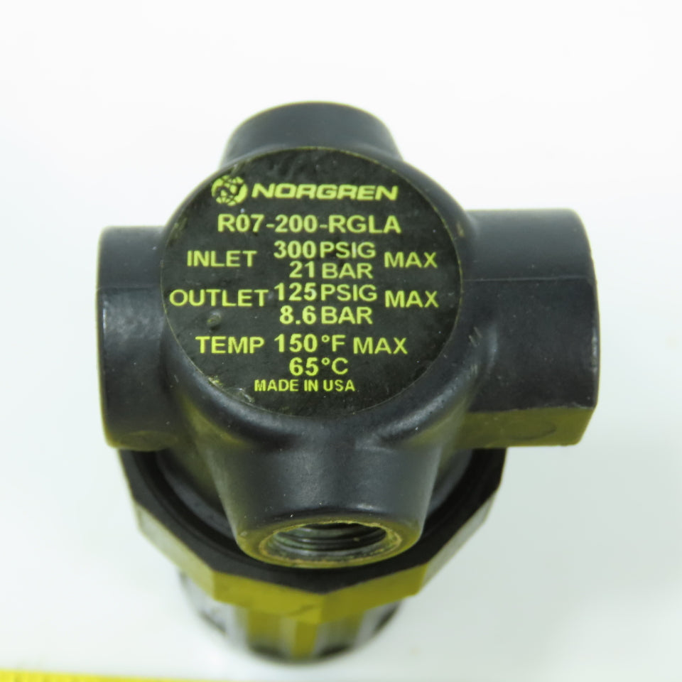 Compases Rgla Norgren R07-200-RGLA Compressed Air Pressure Regulator 300PSI In 125PS ...