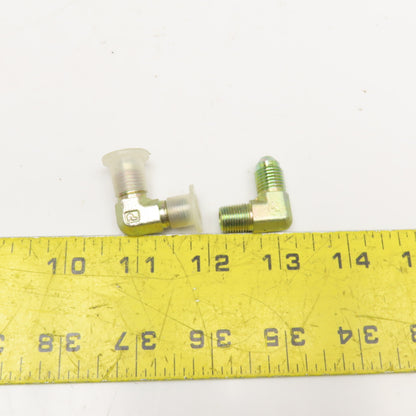 Parker 1/8" NPT Male x 1/4" (-4) Male JIC Adapter Elbow 90° Lot Of 2
