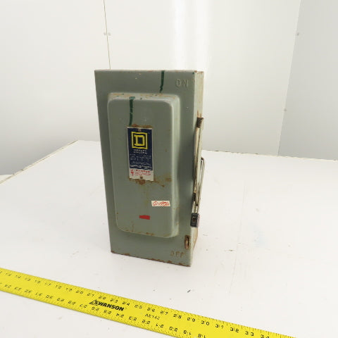 Square D H-362-N 60A 3-Pole Fusible Safety Disconnect Switch 600VAC Type 1 RUSTY