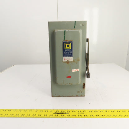 Square D H-362-N 60A 3-Pole Fusible Safety Disconnect Switch 600VAC Type 1 RUSTY