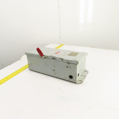 Westinghouse HFN361 30A Heavy Duty Fusible Safety Disconnect Switch 600V 3-Pole