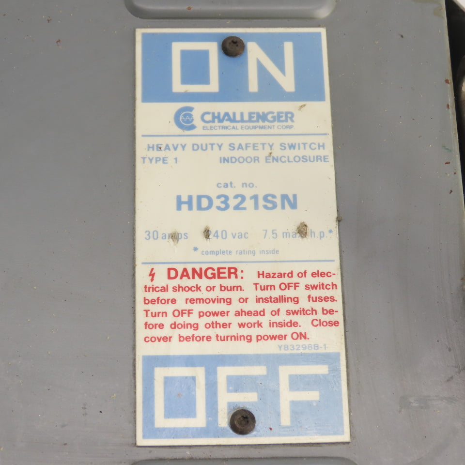 Challenger HD321SN 30A Heavy Duty Non-Fusible Safety Disconnect Switch 240VAC