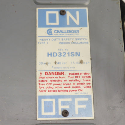 Challenger HD321SN 30A Heavy Duty Non-Fusible Safety Disconnect Switch 240VAC