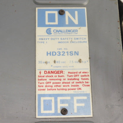 Challenger HD321SN 30A Heavy Duty Non-Fusible Safety Disconnect Switch 240VAC