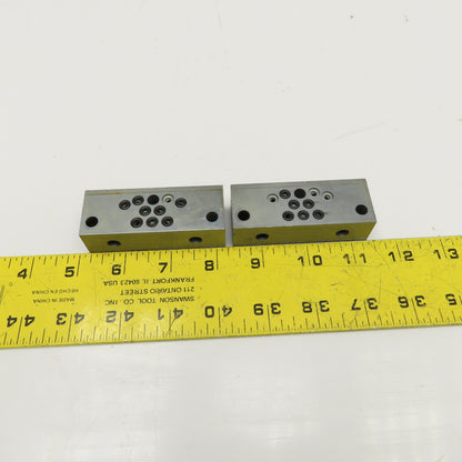 Trabon L05 1/8 NPSF Hydraulic Flo Divider Valve End Block Lot Of 2