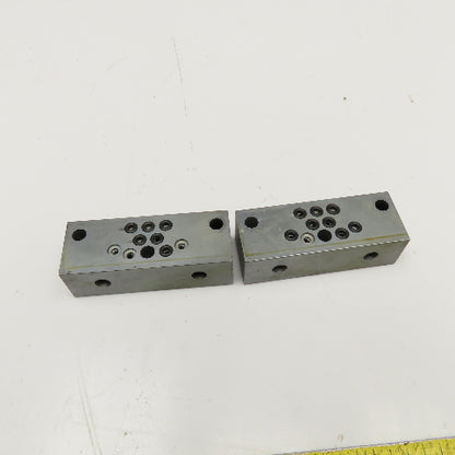 Trabon L05 1/8 NPSF Hydraulic Flo Divider Valve End Block Lot Of 2