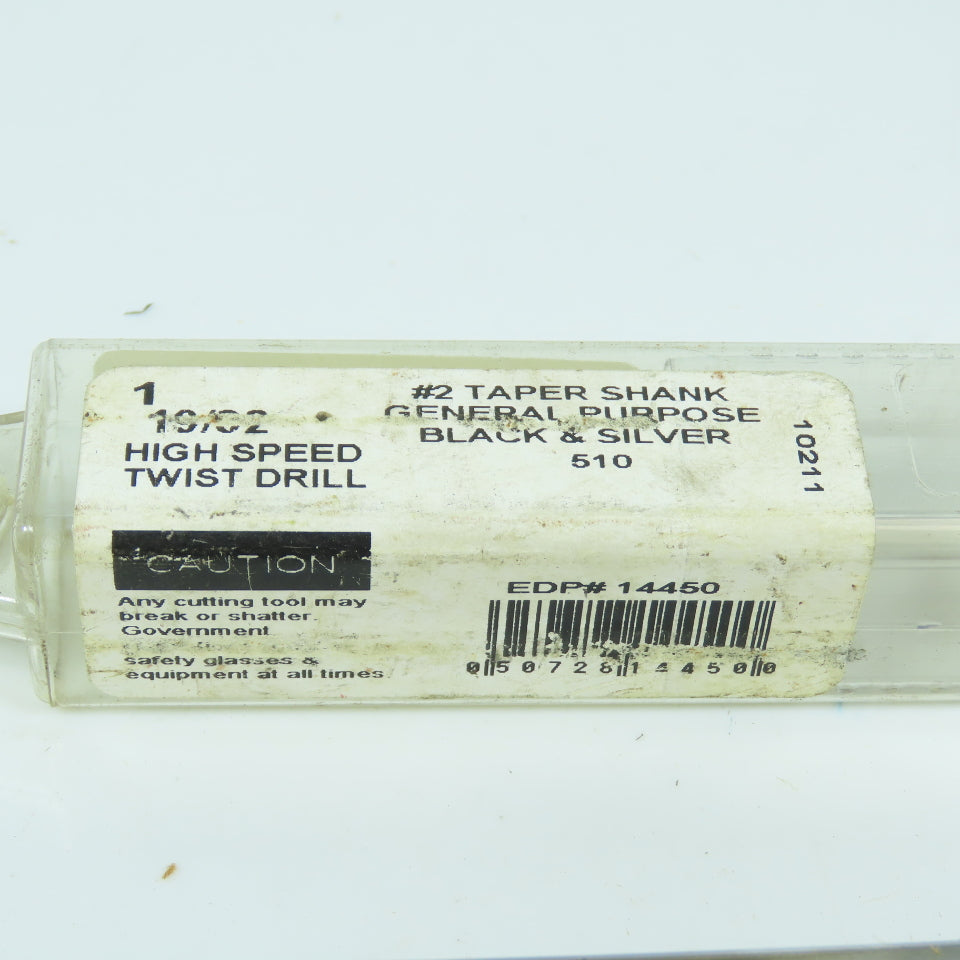 Viking 10211 19/32" General Purpose HS Drill Bit #2 Taper Shank 9" OAL NEW USA